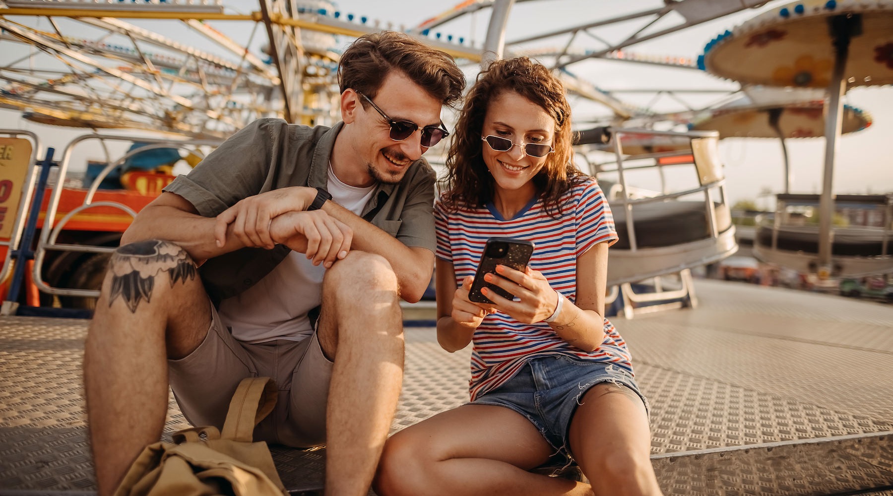 friends at theme park